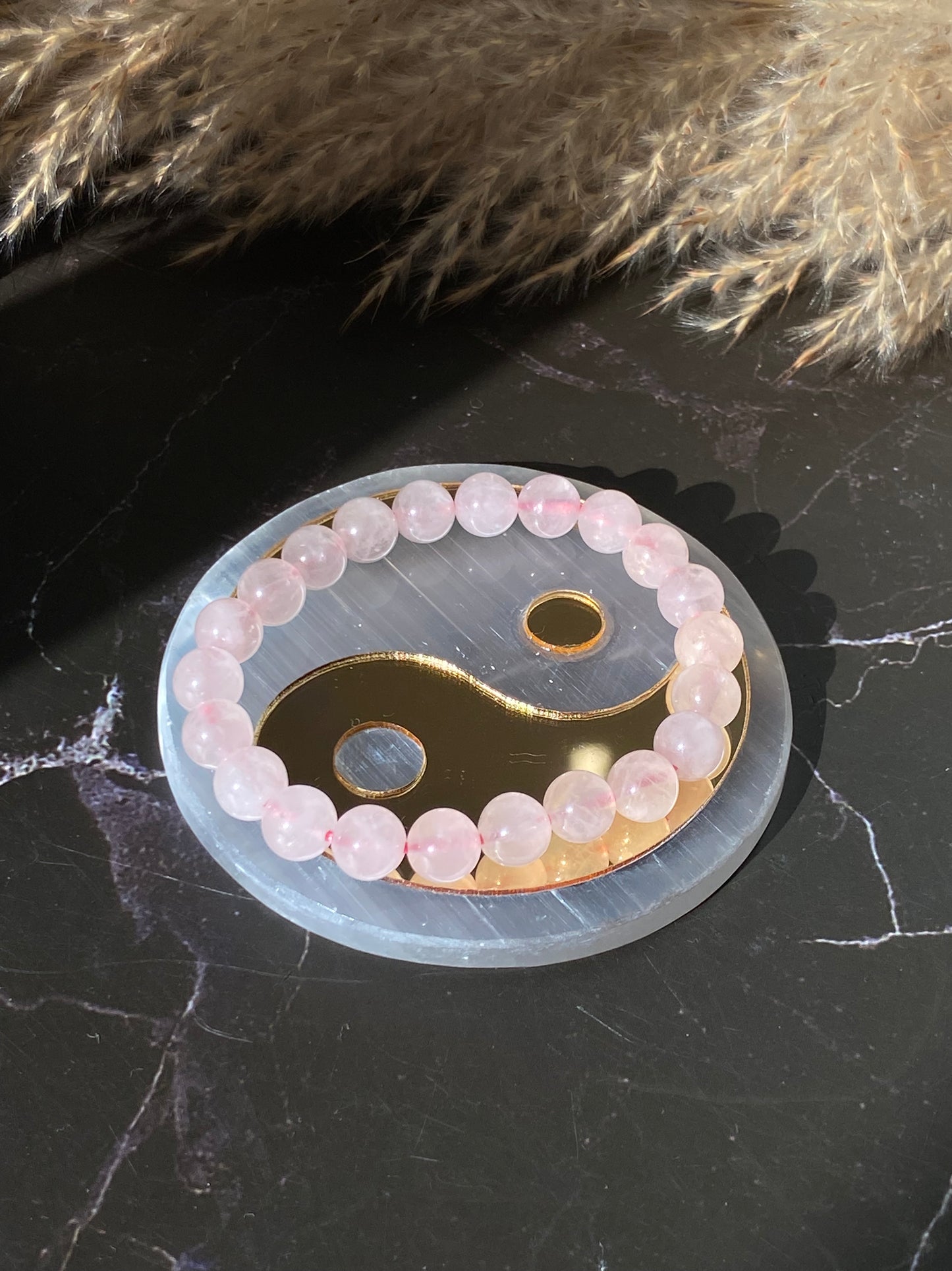 Selenita - Yin Yang - Placa de Recarga de Cristal
