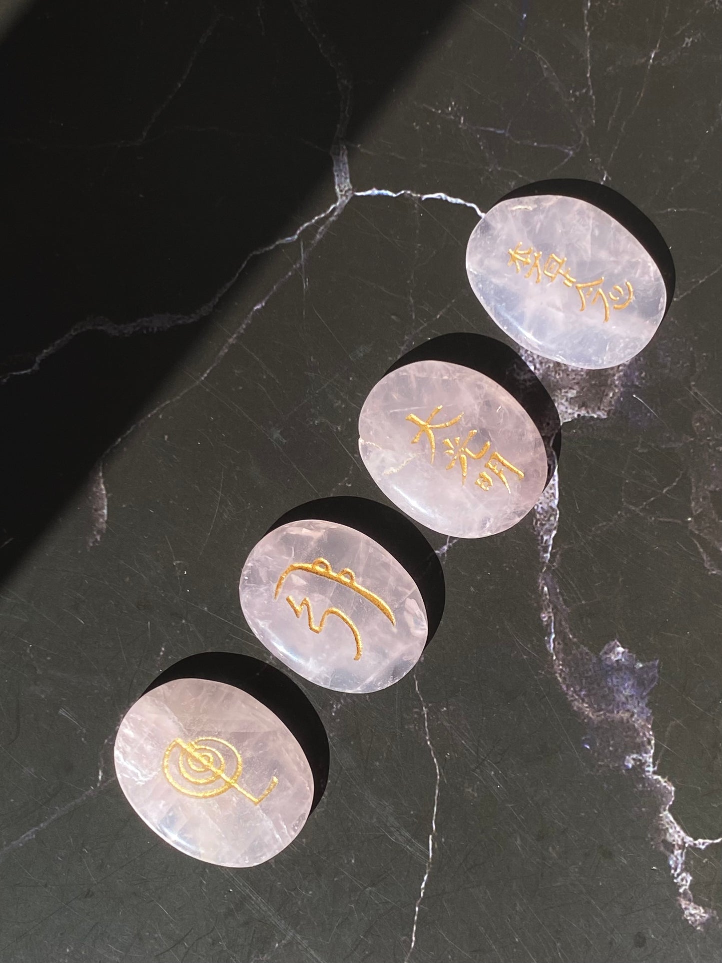 Reiki KIT - 4 engraved quartz