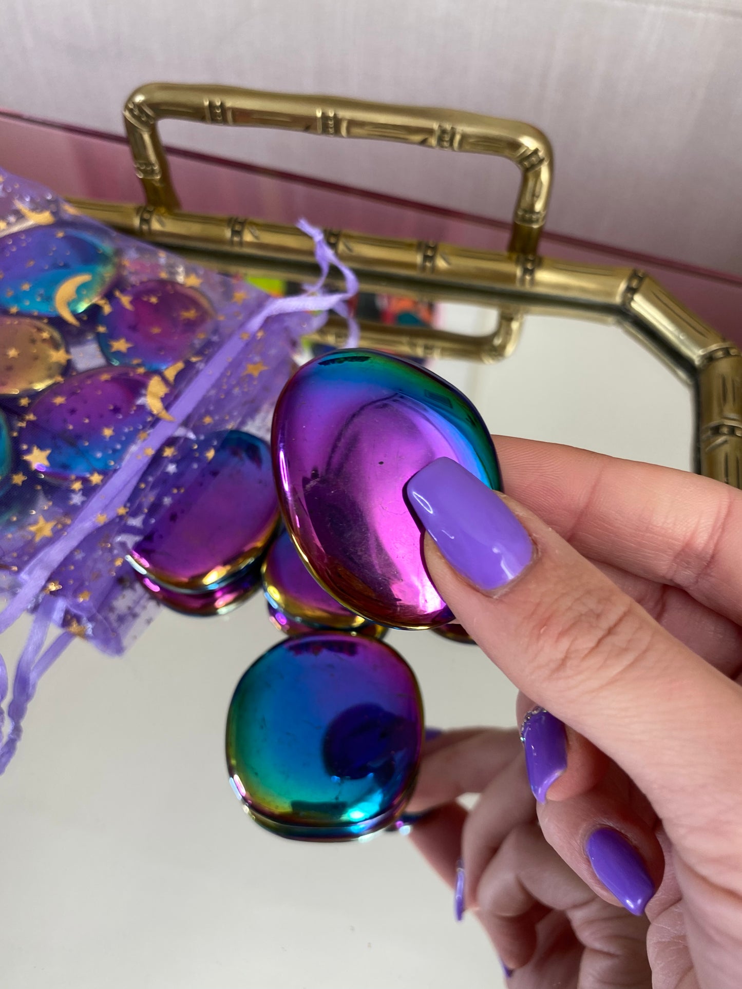 Rainbow Aura 🌈 - Flat Stone