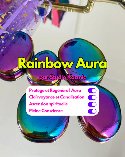 Rainbow Aura 🌈 - Pierre plate