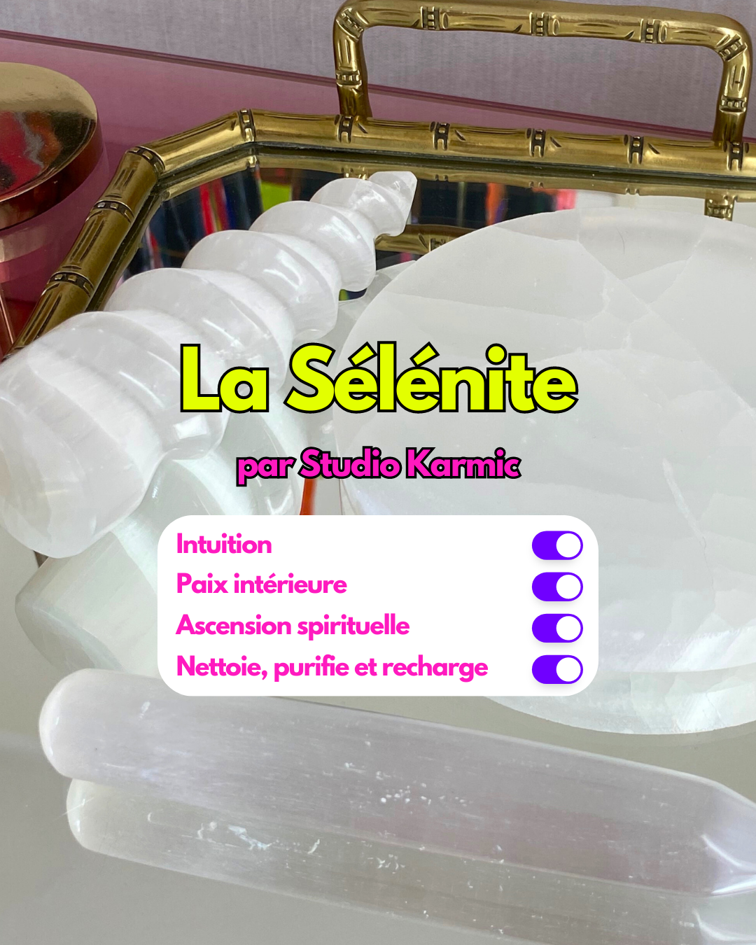 Selenita - Placa de recambio de cristal grande